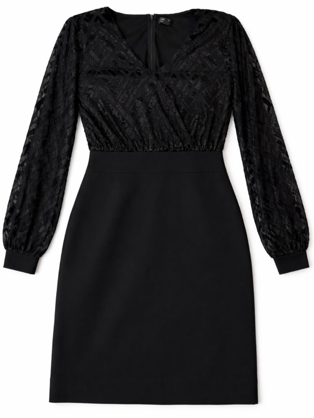 Nicole by Nicole Miller Velvet Burnout Chevron Long Sleeve Bodycon Dress Size 12